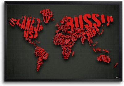 74% OFF on World Map Fp00003624 Framed Photographic Paper