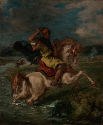 7% OFF on Moroccan Horseman Crossing A Ford By Euga¨Ne Delacroix French Fine Art Print