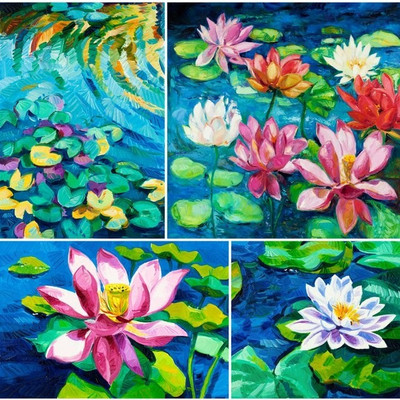 11% OFF on Wonder Images Pretty Lotus in Lake with Back Framing Canvas Art