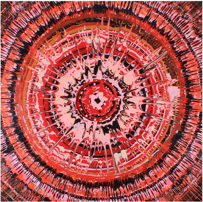 11% OFF on Red Theme Medium Abstract Canvas Art