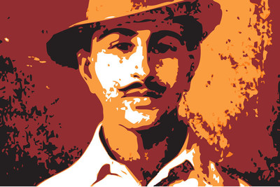 6% OFF on Bhagat Singh - Red Paper Print