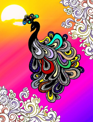 70% OFF on Canvas Painting Without Frame -Peacock Canvas Art