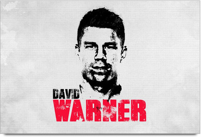 53% OFF on David Warner The Sunriser Laminated Poster Paper Print