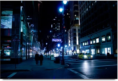 75% OFF on Amy People Roaming on The Streets of City with Elegant View 3D Poster