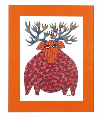 10% OFF on Hypnotic Gond Deer Canvas Art