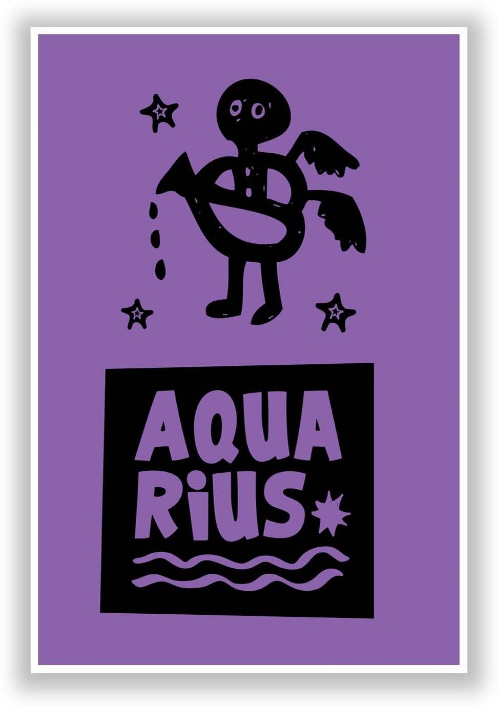 50% OFF on Aquarius Dark Purple | Zodiac Sign Gifts For Friends & Family Paper Print