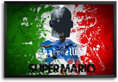46% OFF on Shopmantra Mario Balotelli Italy Football Laminated Frame Poster Paper Print