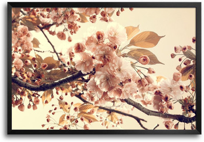 46% OFF on Pink Blossom Flower Branches Laminated Framed Paper Print