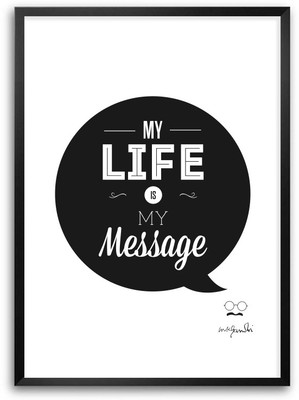 40% OFF on My Life Is My Message Mahatma Gandhi Print A3 Framed Quotes Poster Paper Print
