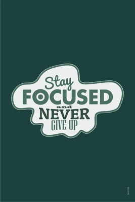 16% OFF on Motivational Quote Stay Focused And Never Give Up Paper Print