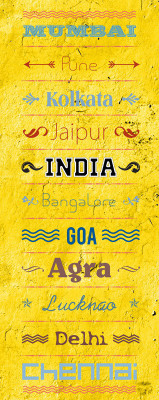 37% OFF on Travel in India Golden Paper Print