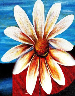 52% OFF on Painting Without Frame - White Flower Abstract Canvas Art