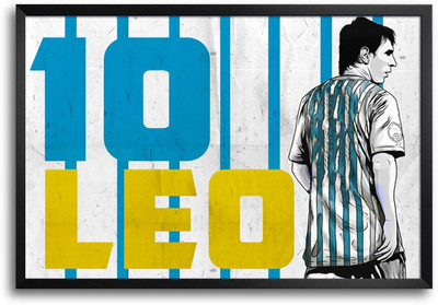 46% OFF on ShopMantra Lionel Messi Art Footballer Laminated Frame Poster Paper Print