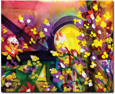 63% OFF on Stybuzz Floral Painting Art Multicolor Frameless Canvas Art
