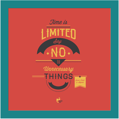 5% OFF on Thinkpot Time Is Limited - Jason Fried, 37 Signals Blue Square Frame Paper Print