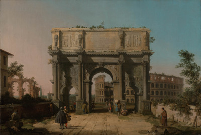 14% OFF on View Of The Arch Of Constantine With The Colosseum By Canaletto Giovanni Antonio Canal Italian Fine Art Print
