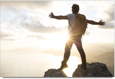 75% OFF on Amy Man Standing on The Edges of Mountain Thinking About his Future 3D Poster