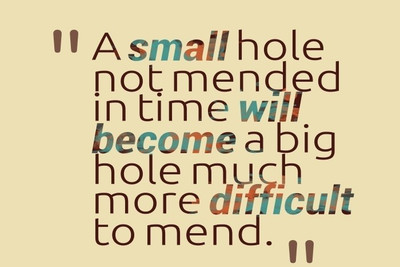 70% OFF on A Small Hole Not Mended In Time Will Poster131475 Photographic Paper