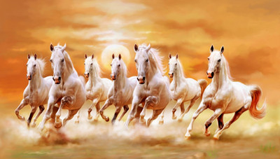 50% OFF on Vaastu Seven Horse Horse Painting (Big) Canvas Art