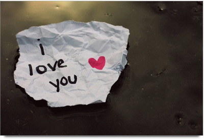 53% OFF on I Love You with a Heart Note Laminated Poster Paper Print