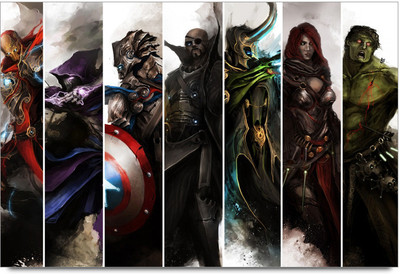 62% OFF on Suerheros With Own Charectar Paper Print