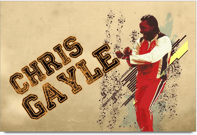 53% OFF on Chris Gayle Dancing Laminated Poster Paper Print
