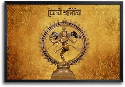 46% OFF on Lord Shiva Statue Laminated Framed Paper Print