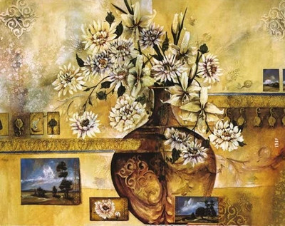 77% OFF on Painting Without Frame - Abstract Flower Pot Canvas Art