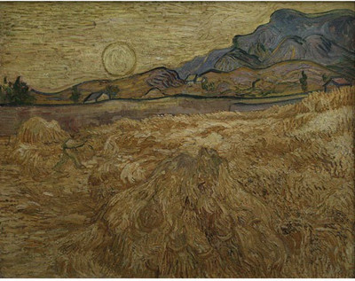 Wheat Field with Reaper and Sun by Van Gogh 30