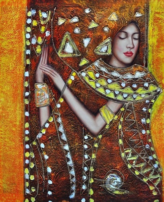 77% OFF on Painting Without Frame - Dark Abstract Lady Canvas Art