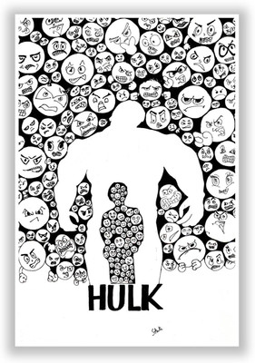 50% OFF on Hulk bruce Banner Quirky illustration Funny Design Paper Print