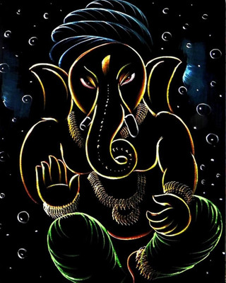 77% OFF on Painting Without Frame - Ganesha Outline Canvas Art