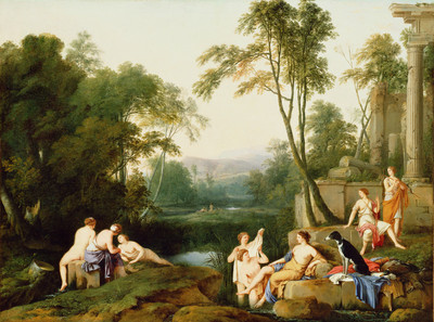 12% OFF on Diana And Her Nymphs In A Landscape By Laurent De La Hyre French Fine Art Print