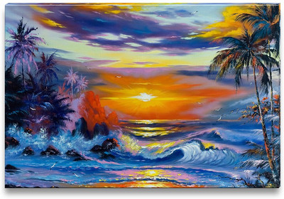 43% OFF on Beautiful Sea Evening Canvas Art