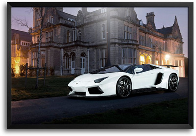 46% OFF on ShopMantra White Luxury Car Laminated Frame Poster Paper Print
