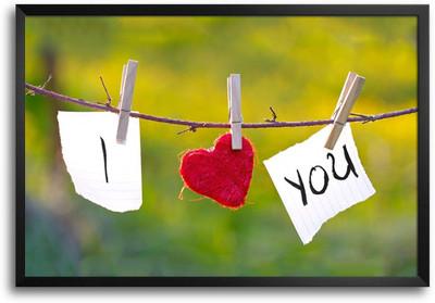 50% OFF on I Love You Rope Hangers Laminated Framed Paper Print