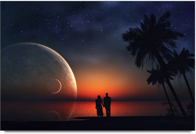 34% OFF on Amy Couple Loving Each Other at The Time of Dark Sky 4 3D Poster