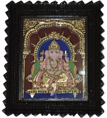 16% OFF on Ganesha Tanjore Painting 1 Canvas Art