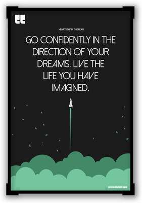 30% OFF on Preseed Prints Go Confidently Motivational Quote Startup Matte Laminated Framed Poster Paper Print
