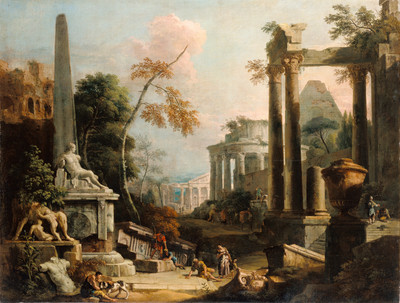 12% OFF on Landscape With Classical Ruins And Figures By Marco Ricci Italian And Sebastiano Ricci Italian Fine Art Print