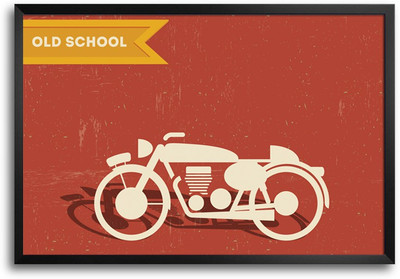 46% OFF on ShopMantra Old School Vinatge Motorcycle Laminated Frame Poster Paper Print