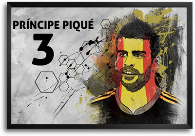 46% OFF on Shopmantra Gerard Piqué Spain Football Laminated Frame Poster Paper Print