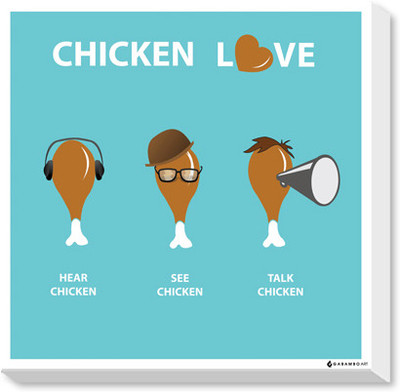 Chicken Love Canvas Art Chicken Love Canvas Art