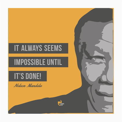 5% OFF on Thinkpot It Always Seems Impossible - Nelson Mandela White Square Frame Paper Print