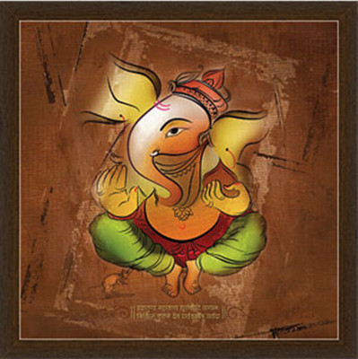 16% OFF on Lord Of Devotees Ganesha Frame By Returnfavors Canvas Art