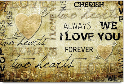 53% OFF on Love & Heart Grunge Typography Design Laminated Poster Paper Print