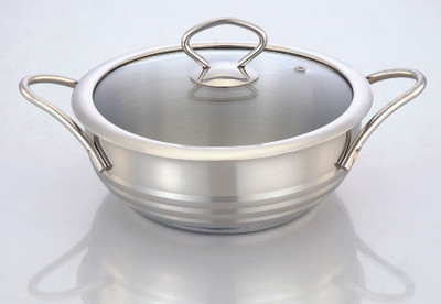 Praylady V Line with Glass Lid Kadhai 2.5 L Stainless Steel Praylady V Line with Glass Lid Kadhai 2.5 L Stainless Steel