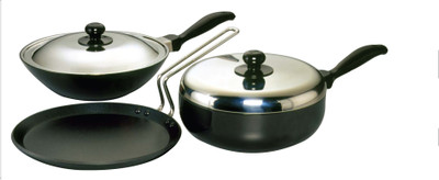 Hawkins Futura Cookware Set Tawa, Pan Set Aluminium, Non-stick Hawkins Futura Cookware Set Tawa, Pan Set Aluminium, Non-stick