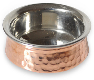 50% OFF on Prisha India Craft Copper Hyderabadi Bowl Handi 0.55 L Stainless Steel