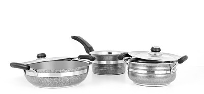 22% OFF on Mahavir Metallic Kadhai, Pot, Pan Set Stainless Steel 22% OFF on Mahavir Metallic Kadhai, Pot, Pan Set Stainless Steel